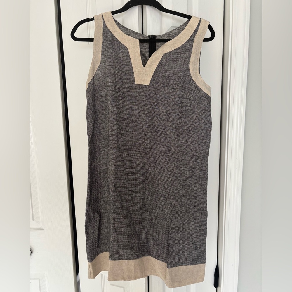 Elegant Black and Cream Sleeveless Dress